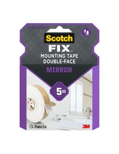 Cinta doble cara montaje espejos máx 5 kg 19mmx5m