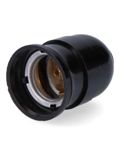 Portalámparas baquelita interior cerámico e27, 4 a 230 v, negro, ø43 x 65 mm (retractilado)