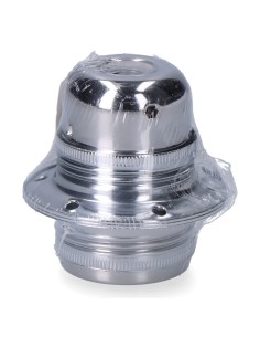 Portalámparas e27 metálico, 100 w 250 v, plata, ø60 x 40 mm (retractilado)