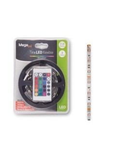 TIRA ILUMIN LED TRANSF. 150LM 3MT RGB 16 COLORES MEGALED