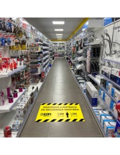 VINILO ADHESIVO 100 50CM DISTANCIA SEGURIDAD PORTUGUES