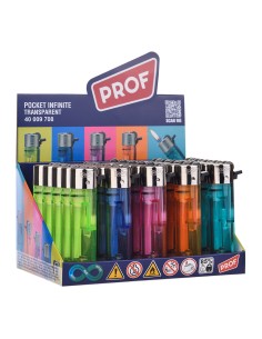 Encendedor de piedra, colores surtidos, transparente