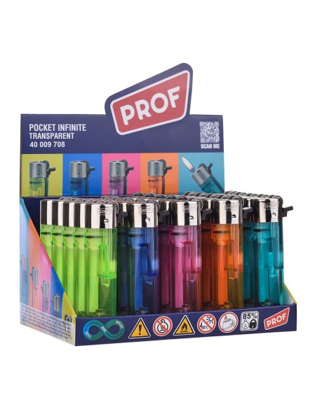 Encendedor de piedra, colores surtidos, transparente