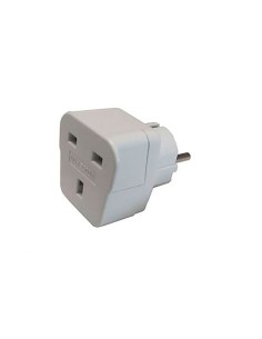 Adaptador reino unido a europeo 13 a 250 v blanco (retractilado)