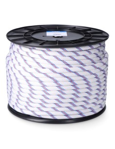 Cuerda driza trenzado poliéster blanco distintivo, calibre 14 mm x 100 m