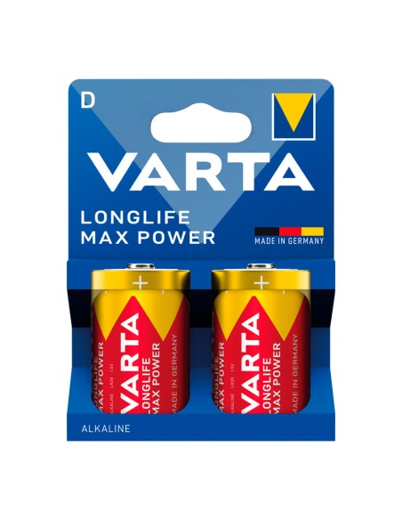 Pila alkalina longlife max power d - lr20 (blister cartón 2 unid.) ø34,2 x 61,5 mm