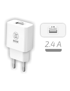 Cargador 12 w usb-a, 2,4 a blanco