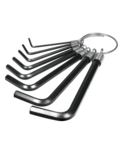 JUEGO DE 8 LLAVES ALLEN TIPO LLAVERO, MILIMETRICAS