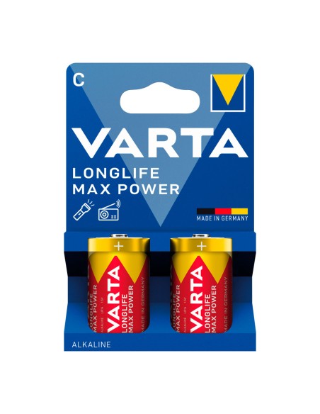 Pila alkalina longlife max power c - lr14 (blister cartón 2 uds) ø26,2 x 50 mm