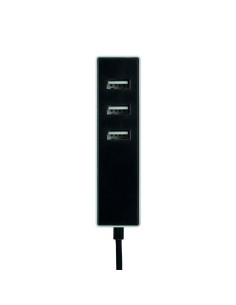 Adaptador 3 conectores usb a con fijación 1,5 m negro