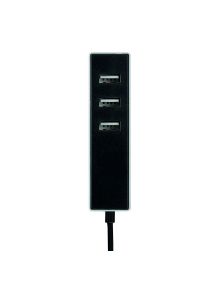 Adaptador 3 conectores usb a con fijación 1,5 m negro
