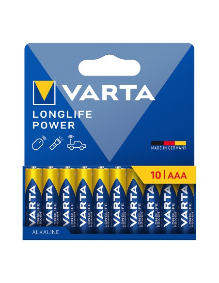 Pila alkalina longlife power aaa - lr03 (blister cartón 10 uds) ø10,5 x 44,5 mm