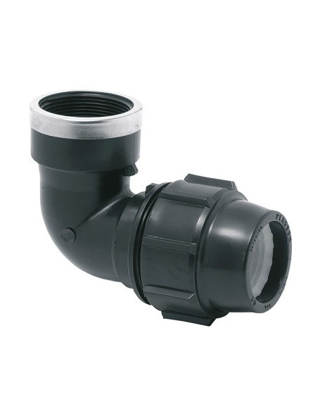 Codo mixto 90° rosca hembra polipropileno 20 mm x 1/2"