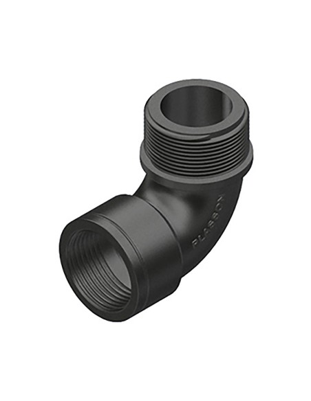 Codo 90° rosca macho/hembra polipropileno 1"