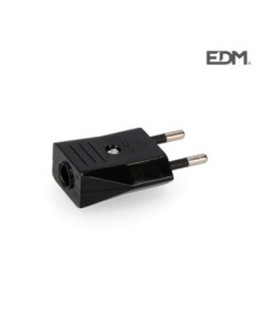 CLAVIJA 10A 250V NEGRA RETRACTILADA EDM