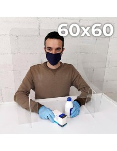 MAMPARA METACRILATO 60 60CM CON RANURA GRANDE