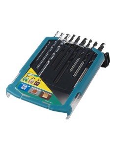 Brocas para metal, madera y piedra, juego 9 piezas