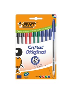 Bolígrafo cristal surtido blíster 10 uds