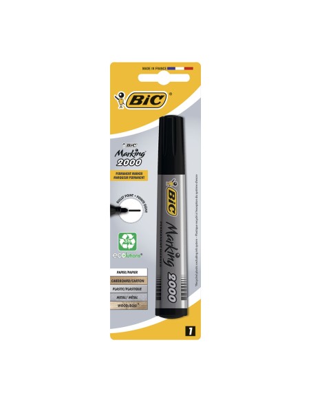 Marcador permanente negro 2000 blister