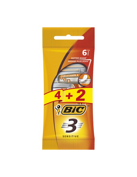 Maquinilla de afeitar 3 sensitive pack 4 + 2 uds