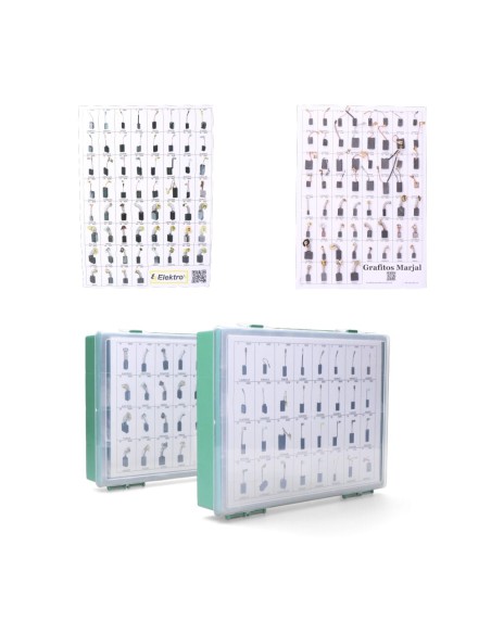 Expositor 60 escobillas de carbon mas vendidas (120 juegos)