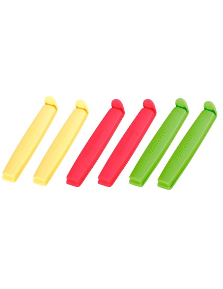 Clip cierrabolsas presto 9 cm colores surtidos 6 uds