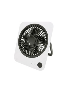 Ventilador de mesa recargable, 1200 mah, blanco y negro