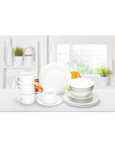 Vajilla 16 piezas blanca cerámica
