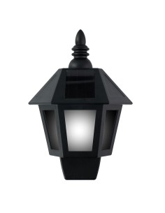 Aplique solar led, luz fria/efecto llama, ip44, negro