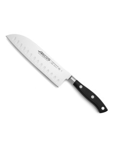 Cuchillo santoku con alveolos serie riviera 180 mm