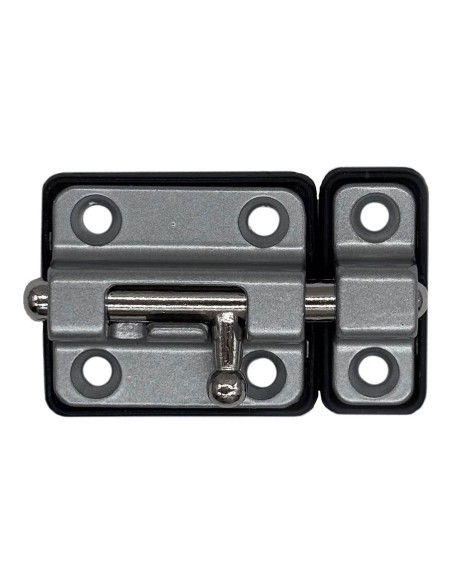 Pasador cerrojo base plástica 35 mm cromo mate