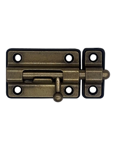 Pasador cerrojo base plástica. 50 mm cuero