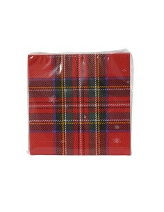 Servilletas de papel estampadas verde/rojo 33 x 33 cm