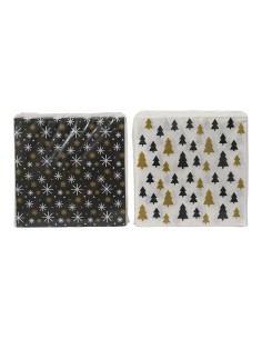 Servilletas de papel estampadas dorado, negro y blanco 33 x 33 cm
