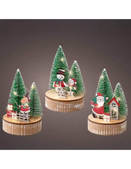 Figura decorativa motivos navideños con led, modelos surtidos, ø8 x 12 cm