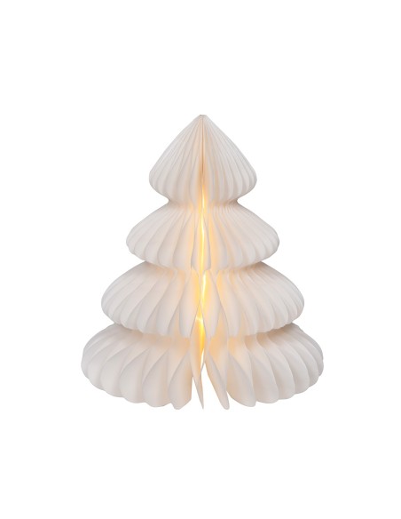 Árbol blanco de papel, 20 leds, ø24 x 28 cm