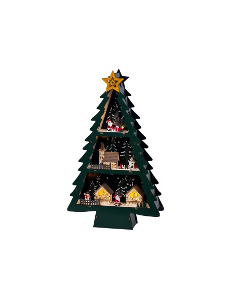 Escena navideña en árbol con led 33 x 9 x 55 cm