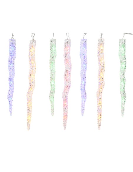 Cortina led carámbanos 60 leds, blanco cálido / multicolor, exterior, 3,6 m