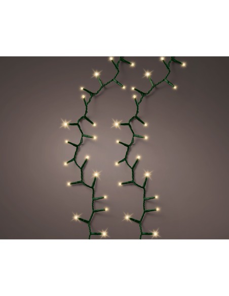 Guirnalda led compact 500 leds parpadeante exterior blanco calido cable verde 16 m