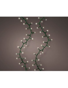 Guirnalda led compact connect (interconectable) multifunción 500 leds luz cálida con efecto intermitente cable verde exterio ...