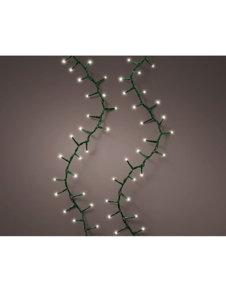 Guirnalda led compact connect (interconectable) multifunción 500 leds luz cálida con efecto intermitente cable verde exterio ...