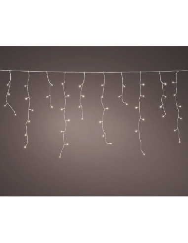 Cortina led de carámbano connect (interconectable) multifunción 250 leds luz cálida con efecto intermitente exterior blanco  ...