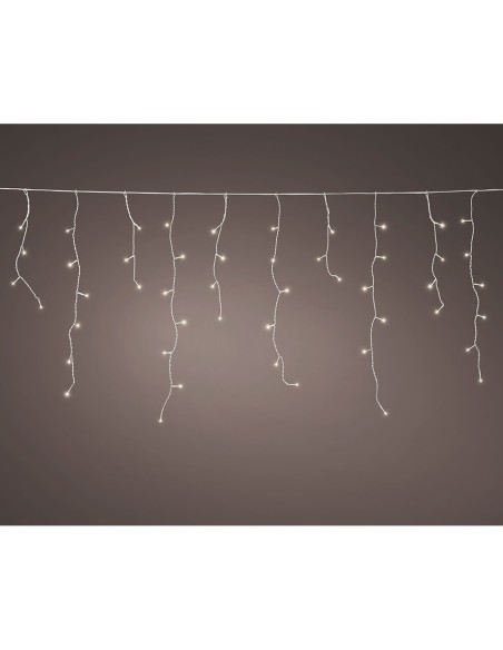 Cortina led de carámbano connect (interconectable) multifunción 250 leds luz cálida con efecto intermitente exterior blanco  ...