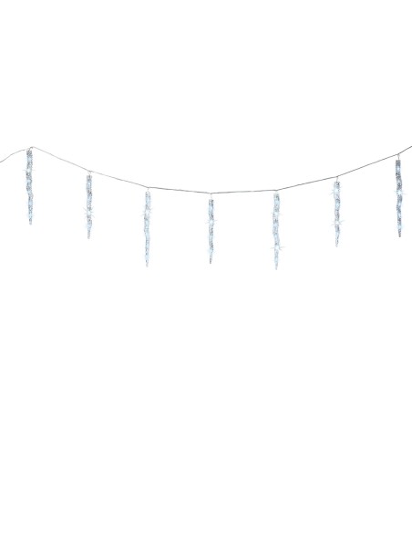 Cortina led carámbanos 60 leds, luz fría, exterior, 3,6 m