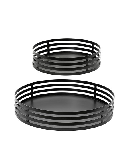 Juego bandejas de hierro negro ø38 y ø28 cm, 2 uds