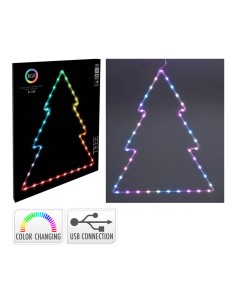 Árbol de navidad rgb 41 leds, multifunción, interior, 48 x 60 cm