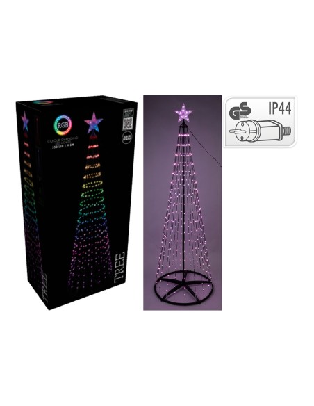 Árbol de navidad 550 leds rgb, negro, ø103 x 300 cm
