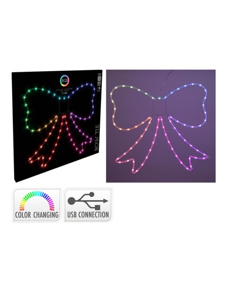 Lazo rgb 71 leds, multifunción, interior, 55 x 60 cm