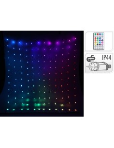 Cortina led rgb multifunción, 400 leds, con mando y aplicación smarthphone, exterior, 2 x 2 m
