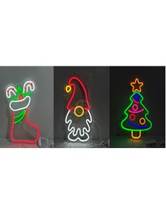 Figura navideña de neón, 3 modelos variados